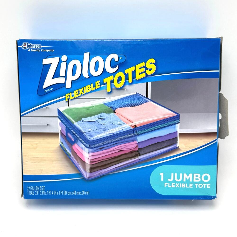Ziploc Flexible Tote Jumbo 22 Gallon Storage Bag Organization Space Saver